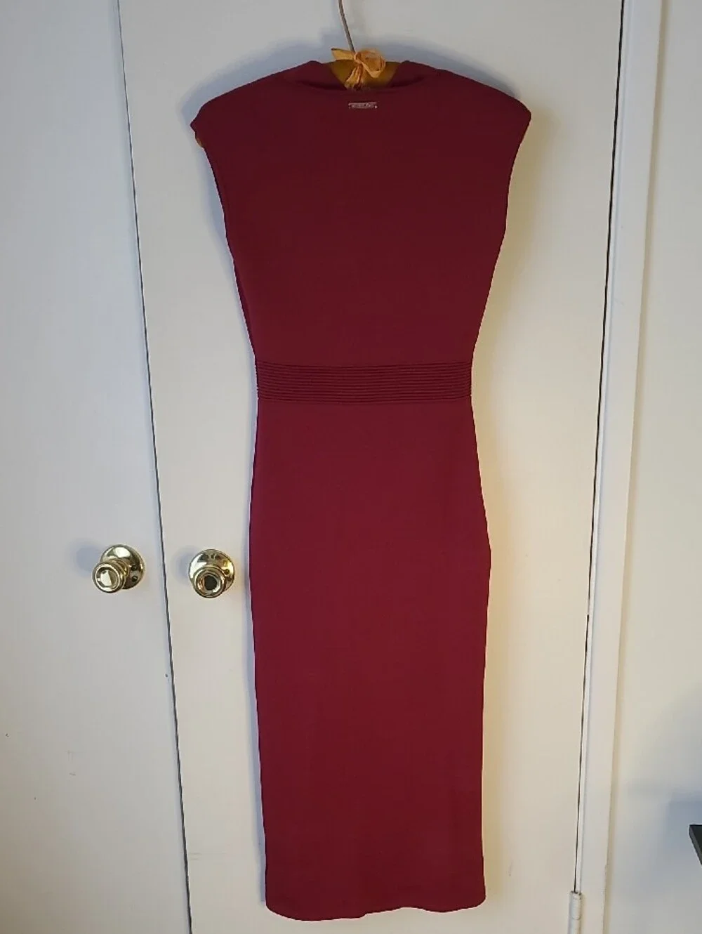 Michael Kors Sleeveless V-Neck Midi Dress in Berry